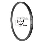 Asymmetric 29er mtb carbon rim