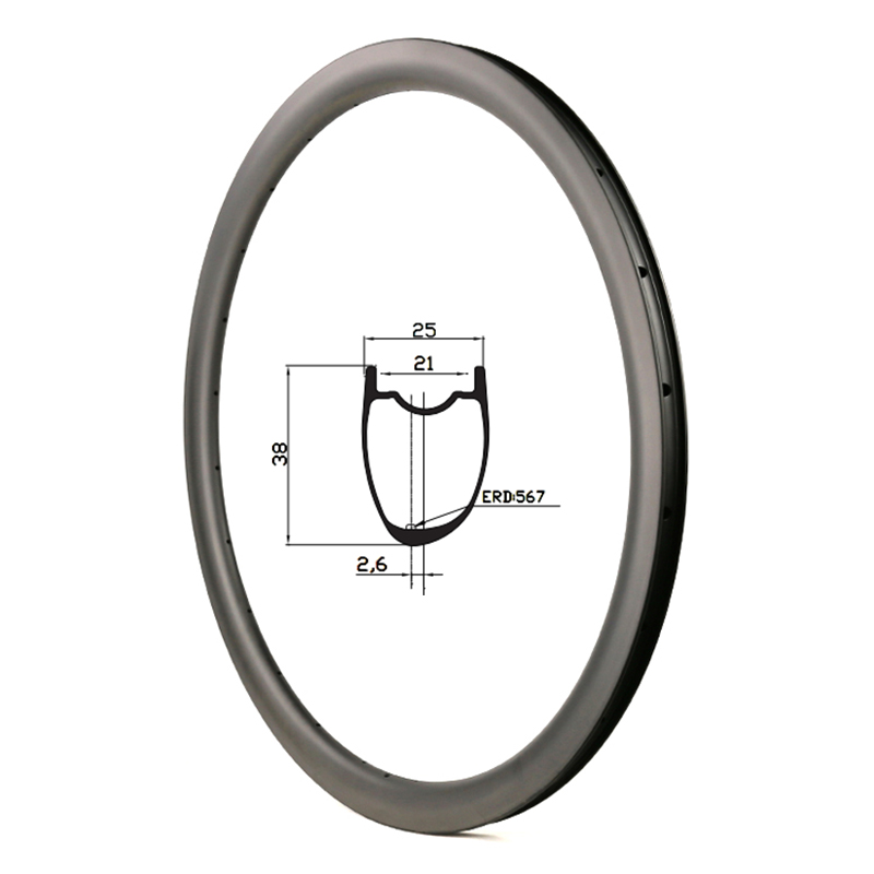 38mm carbon hookless rim offset 2.6mm