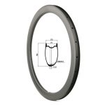 50mm asymmetric hookless carbon rim