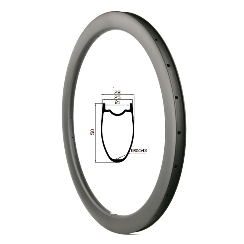 50mm hookless carbon rim