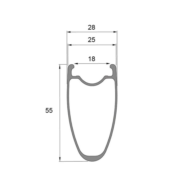 55mm road carbon rims