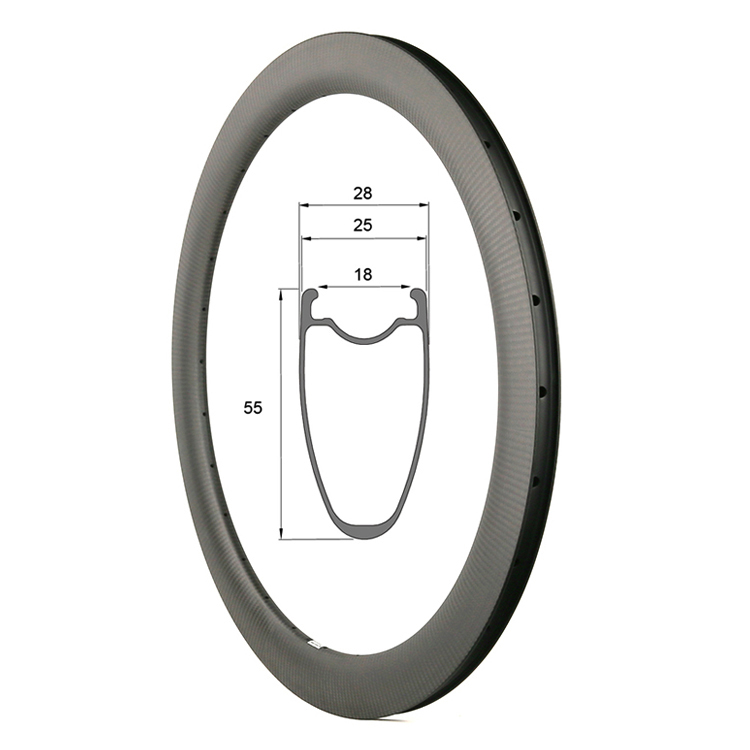 55mm carbon tubuless rim